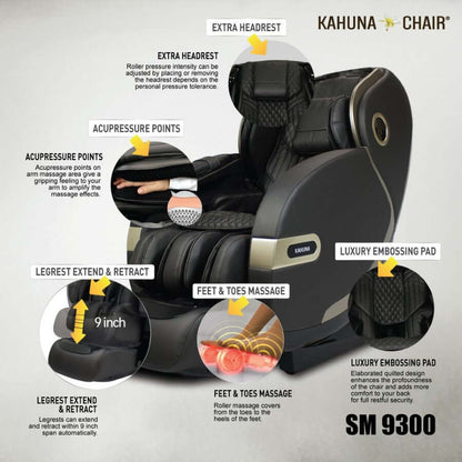 Kahuna Massage Chair Kahuna 4D+@ Dual Air Float Flex HSL-track with Infrared heating SM-9300 Grey