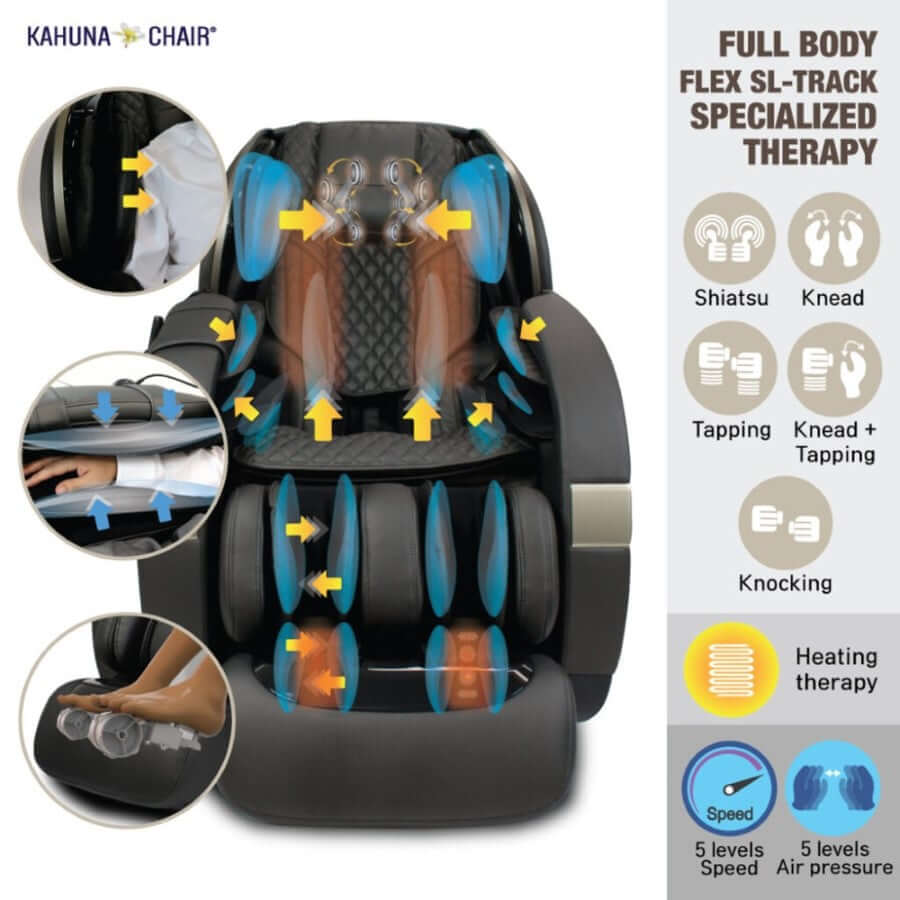 Kahuna Massage Chair Kahuna 4D+@ Dual Air Float Flex HSL-track with Infrared heating SM-9300 Grey