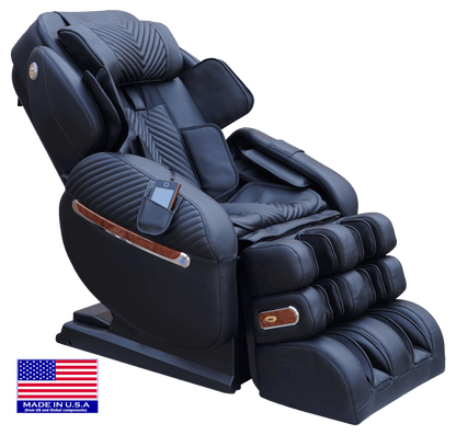 Luraco iRobotics 9 Max Special Edition (i9 Max SE) Massage Chair - Side View with American Flag (Black)