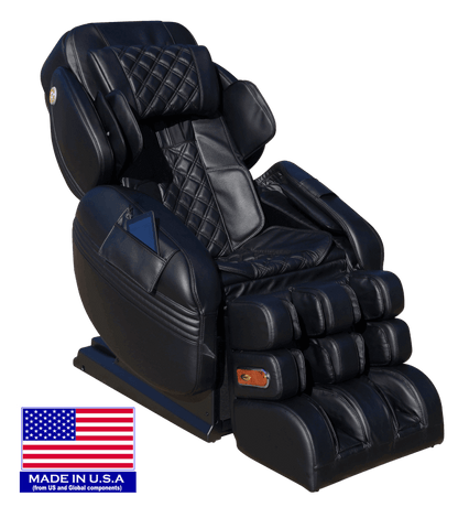 Luraco Model 3 Hybrid SL Massage Chair - Side View with American Flag (Black)