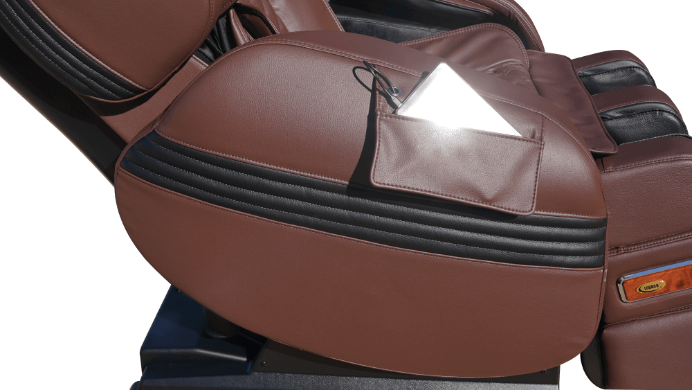 Luraco Model 3 Hybrid SL Massage Chair - Side View Controller Pouch (Chocolate Brown)