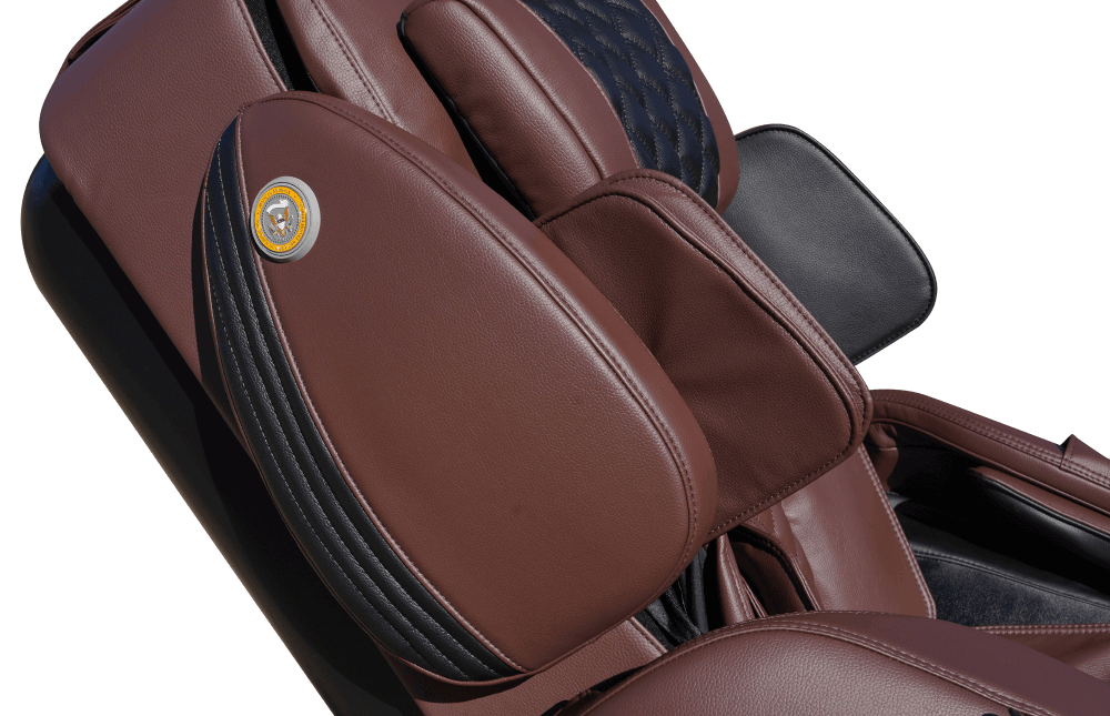 Luraco Model 3 Hybrid SL Massage Chair - Close Up of Side View (Chocolate Brown)