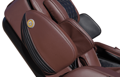 Luraco Model 3 Hybrid SL Massage Chair - Close Up of Side View (Chocolate Brown)