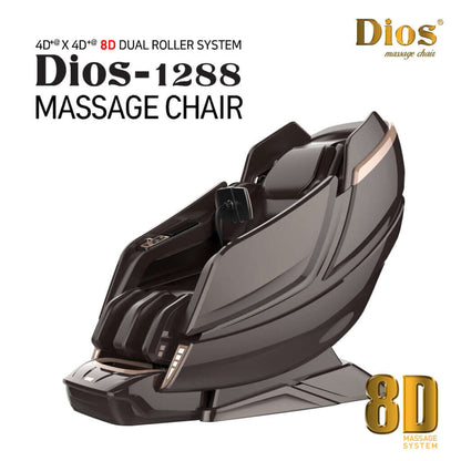 Dios Massage Chair 8D AI Dual Air Tech Touch Roller SL-track with Brain Relaxation Program Dios-1288 Black