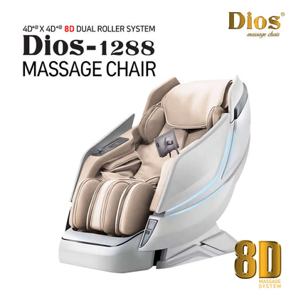 Dios Massage Chair 8D AI Dual Air Tech Touch Roller SL-track with Brain Relaxation Program Dios-1288 Black