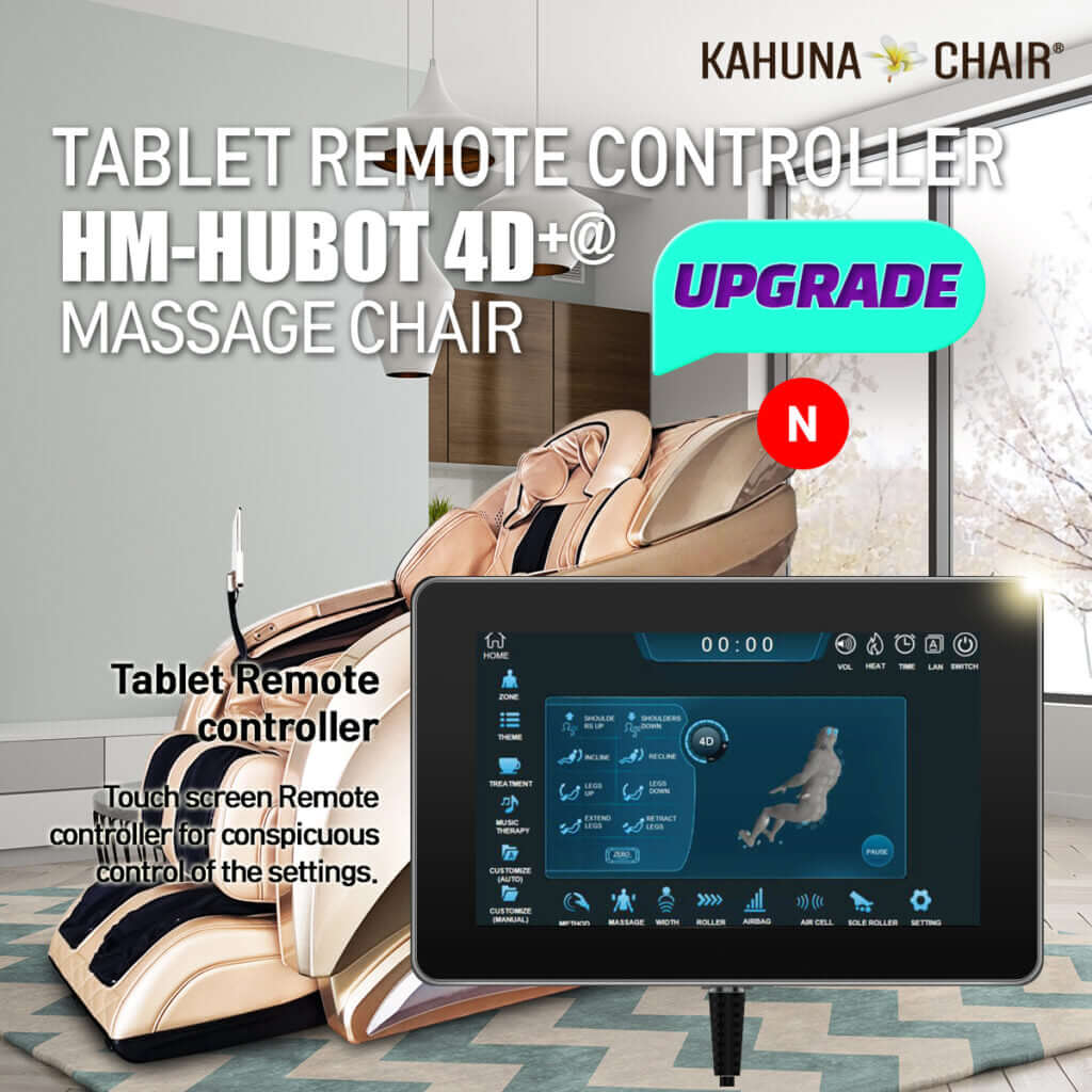 Kahuna Massage Chair 4D+@ HSL-Track Voice Recognition Zero-Gravity Full-Body Massage Chair, Tablet Remote Hubot4D (Black)