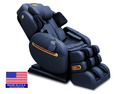 Luraco iRobotics 9 Max Royal Edition (i9 Max RE) Massage Chair - Side View with American Flag (Black)